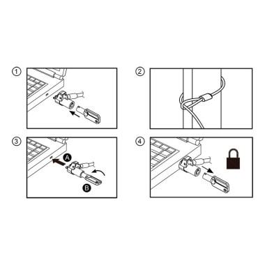 Logilink NBS013 - Cable antirrobo para portátil ranura nano con 2 llaves