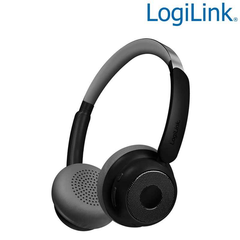 Logilink BT0072 - Auriculares Bluetooth 6.0 AuraSolo, batería recargable, ANC, Ø40 mm, negro