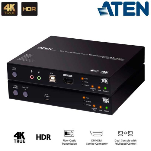 Aten CE990 - Extensor KVM óptico USB 4K real DP/HDMI (True 4K hasta 10km)