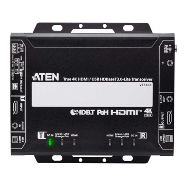 Aten VE1833 - Transceptor HDMI / USB HDBaseT 3.0 Lite con PoH (4K real hasta 40 m)