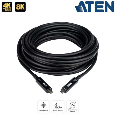 Aten UE3410F - 10m Cable óptico activo USB-C Ultra HD, 10 Gbps