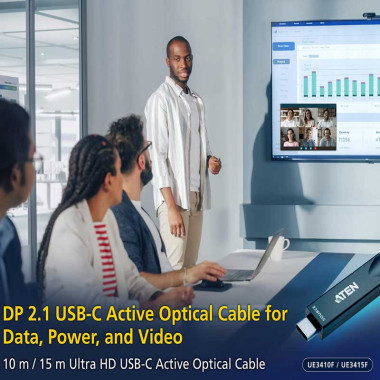 Aten UE3410F - 10m Cable óptico activo USB-C Ultra HD, 10 Gbps
