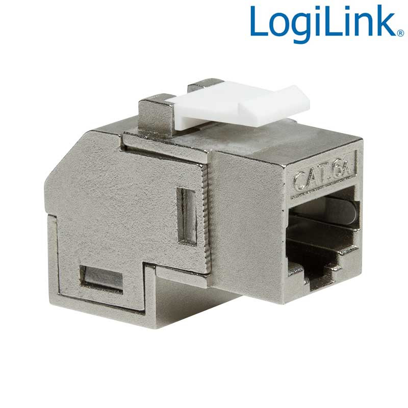 Logilink NK4025 - Acoplador en línea Keystone Cat.6A STP, en ángulo de 90°, carcasa metálica Logilink NK4025 - Acoplador en línea Keystone Cat.6A STP, en ángulo de 90°, carcasa metálica