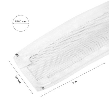 Logilink KAB0090 - Cubre Cable  con cremaillera, Poliéster, Ø: 30mm, 5m, Blanco
