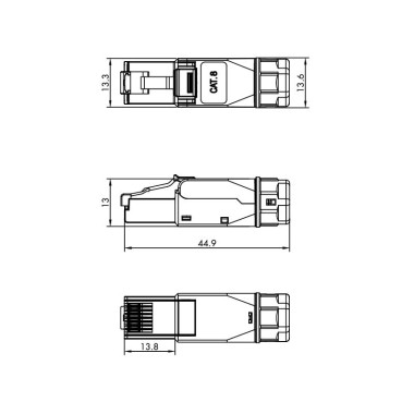 Logilink MP0085 - Conector RJ45 SFP Cat.8.1 Macho extra corto '' toolless'' AWG 22-26