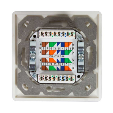 Logilink NP0124 - Roseta 2 RJ45 Cat.6A STP Superficie/Empotrar, Blanco puro
