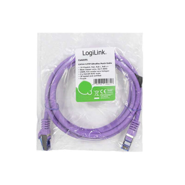 Logilink C6A119S - 20m Latiguillo UtraFlex RJ45 Cat.6A S/FTP COBRE Violeta, Certificado