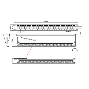 Patch Panel Vacio de 19"...
