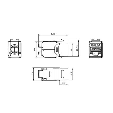 Logilink NK5001 - Patch Panel Vacio de 19" con 24 keystones Cat.6A,  Negro