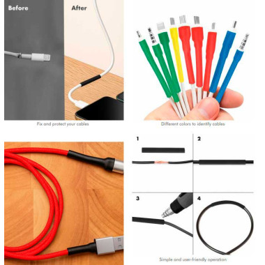 Logilink KAB0123 - 800 tubos termoencogibles, 45 mm de longitud, relación de retracción 2:1, colores