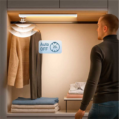 Logilink LED023 - Luz LED, 40 cm, 160 lm, 1100 mAh, con detector de movimiento, blanca