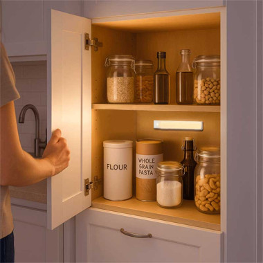 Logilink LED021 - Luz LED, 20 cm, 80 lm, 600 mAh, con detector de movimiento, blanca