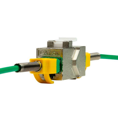 Logilink NK4017 - Acoplador en línea Keystone Cat.6A STP, tipo delgado, carcasa de zinc fundido