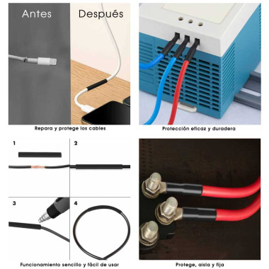 Logilink KAB0122 - 300 tubos termorretráctiles, 45mm de longitud, relación de retracción 3:1, negro