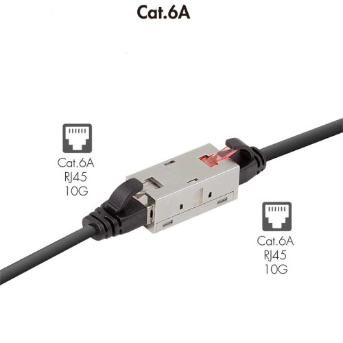Logilink NP0067 - Acoplador en linea Keystone Cat.6A STP, 360°, para uso industrial