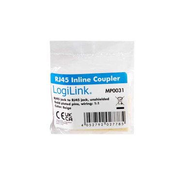 Logilink MP0031 - Adaptador RJ45 H-H 8/8 1:1 | Marlex Conexion