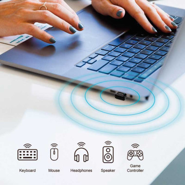 Logilink BT0066 - Adaptador Bluetooth 5.3, USB-A, alcance de hasta 20 m, con LED