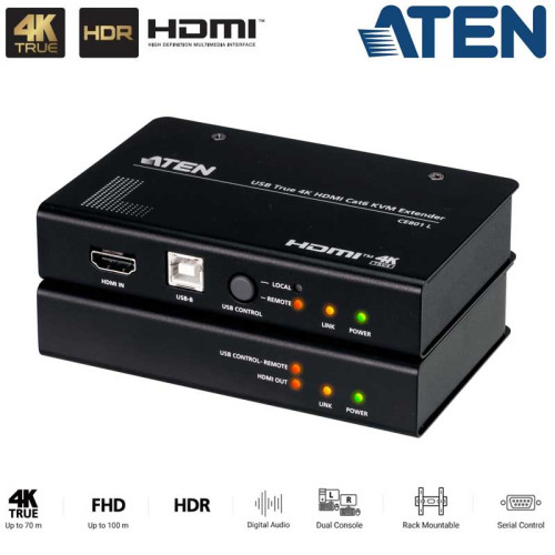 Aten CE801 - Extensor KVM USB-True 4K HDMI  (4K a 70m)