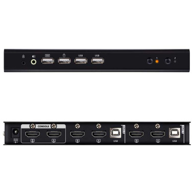 Aten CS742H - KVM de 2 Puertos USB 2.0 HDMI 4K Dual View (cables incluidos), KVMP™