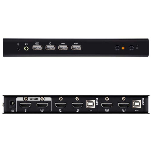 Aten CS742H - KVM de 2 Puertos USB 2.0 HDMI 4K Dual View (cables incluidos), KVMP™