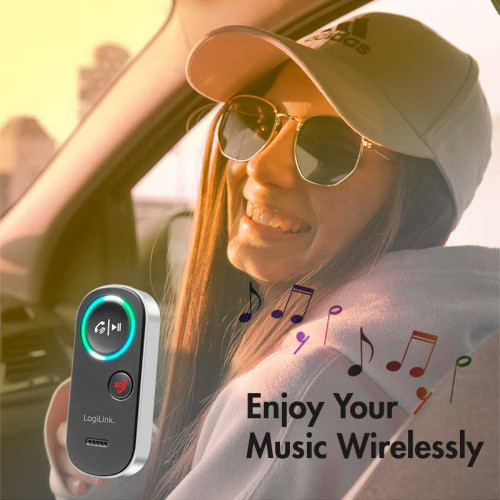 LogiLink BT0068 - Receptor de audio Bluetooth 5.4 con micrófono incorporado