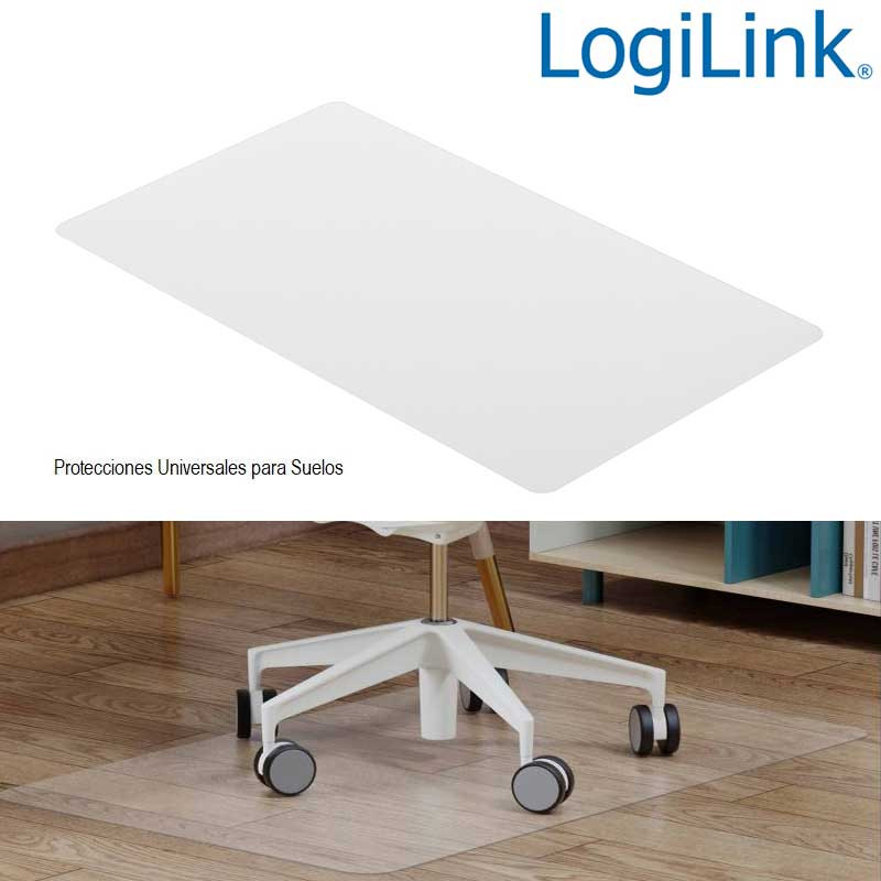 Logilink EO0087 - Alfombrilla protectora de suelo, 117 x 200cm, resistente al agua, transparente