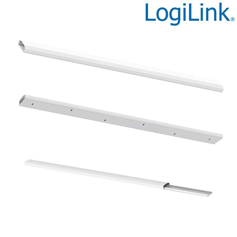 LogiLink KAB0112 - Canaleta para cables 750 x 60 x 20mm, color blanco, PVC