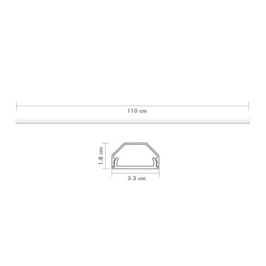 LogiLink KAB0114 - Canaleta para cables 1100 x 33 x 18mm, color blanco, Aluminio