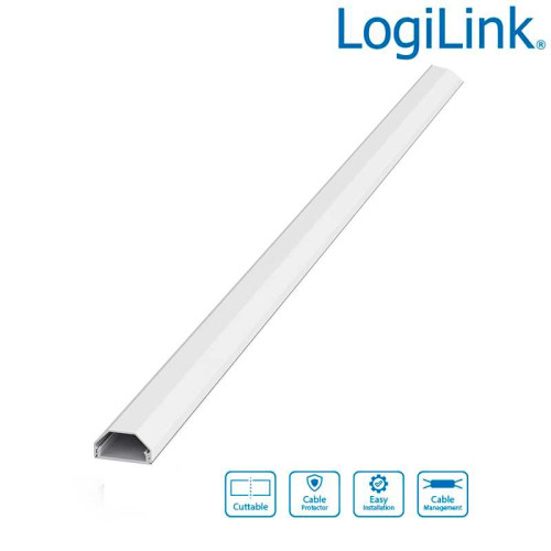LogiLink KAB0115 - Canaleta para cables 750 x 33 x 18mm, color blanco, Aluminio