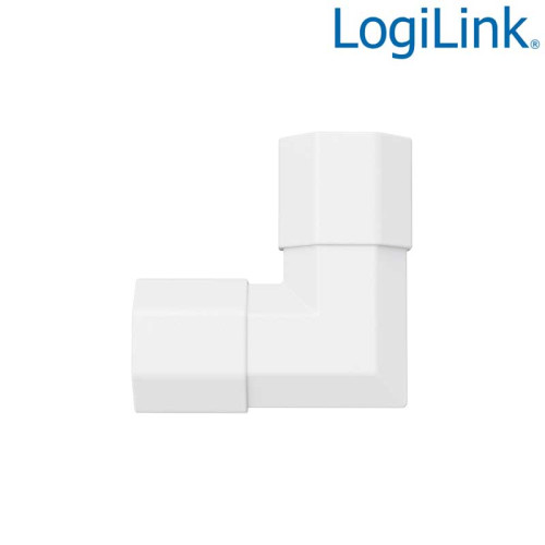LogiLink KAB0116 - Junta de canaleta para cables de 90°, ABS, 33x33x18mm, blanco