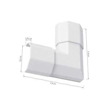 LogiLink KAB0116 - Junta de canaleta para cables de 90°, ABS, 33x33x18mm, blanco