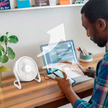 LogiLink UA0403 - Ventilador de escritorio USB, 15,24 cm, 40 dB, blanco