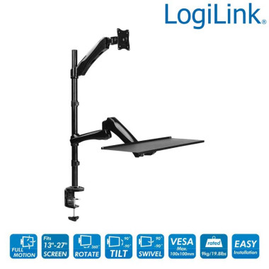 LogiLink BP0030 - Soporte de mesa para monitor (13-27'') y teclado