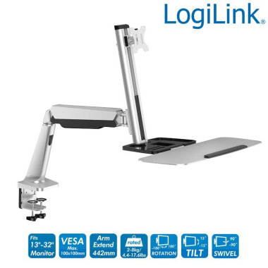 LogiLink BP0040 - Soporte de mesa para monitor (13-32") y teclado