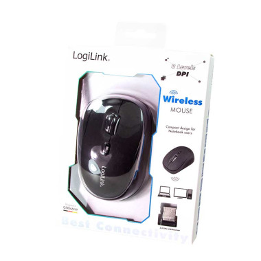 LogiLink ID0193 - Ratón ergonómico, inalámbrico, 2,4 GHz, 1600 dpi