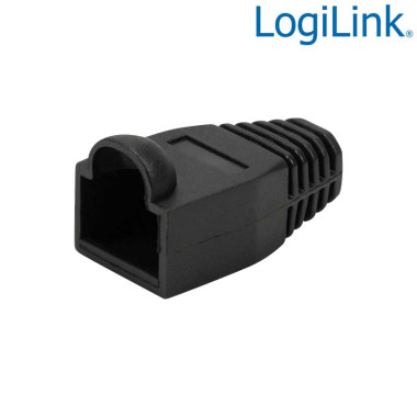 LogiLink MP0064  - Funda Conector RJ45 Macho para RJ45 Cat.6A, Negro (Bolsa 50pcs)