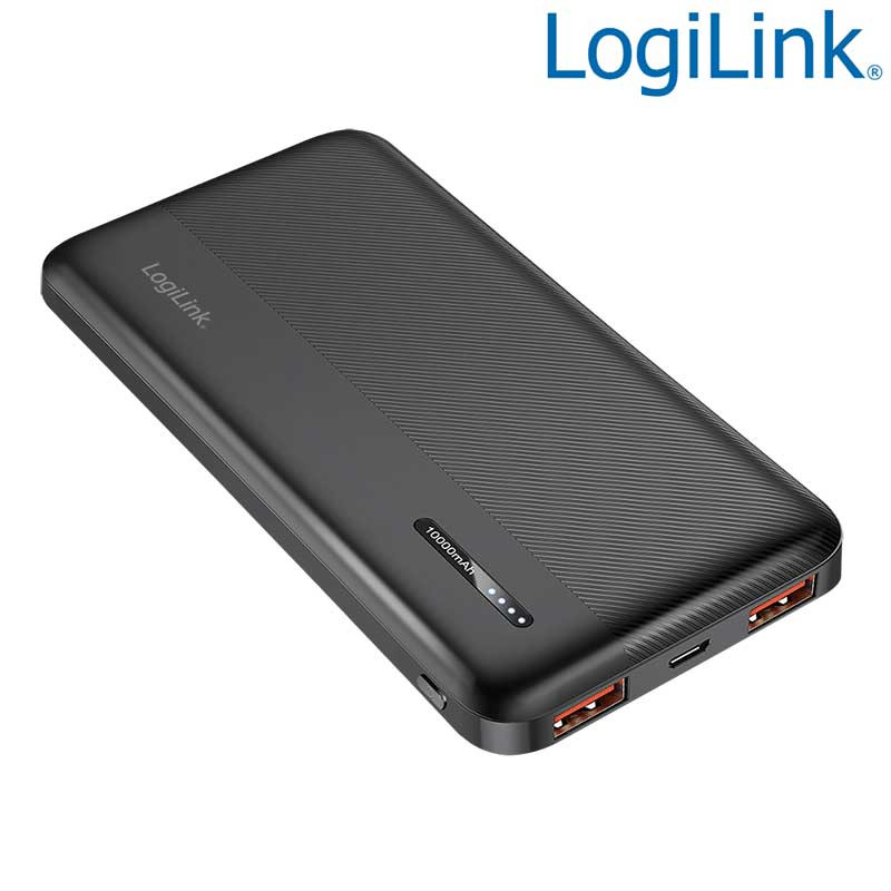 LogiLink PA0372 - Mobile Power Bank 10.000mAh, LiPo, PD 20W QC 3.0, Negro