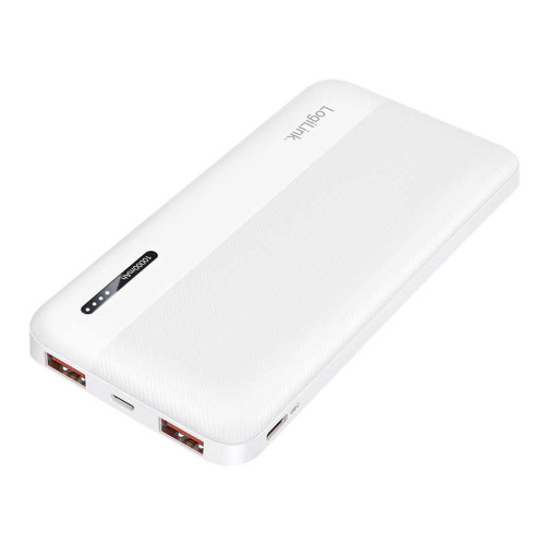 LogiLink PA0372W - Mobile Power Bank 10.000mAh, LiPo, PD 20W QC 3.0, Blanco