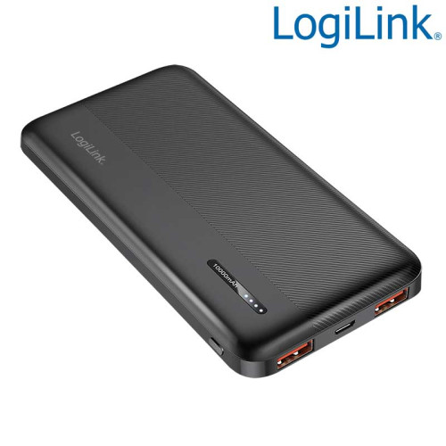 LogiLink PA0372 - Power Bank 10.000mAh, LiPo, PD 20W QC 3.0, Negro