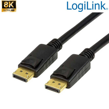 Logilink CV0119 - 1m Cable DisplayPort 1.4 (8K/ 60Hz) Negro | Marlex Conexion