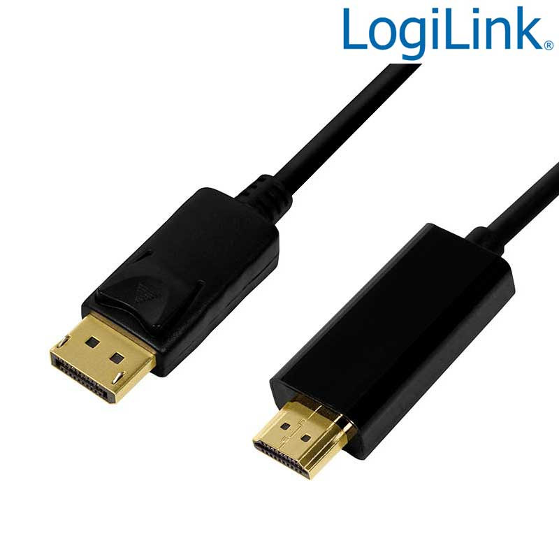 Logilink CV0126 - 1m Cable Displayport a HDMI , 4K@30Hz Negro