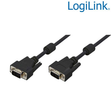 Logilink CV0003 - 5m Cable SVGA con Ferrita Macho-Macho Negro | Marlex Conexion