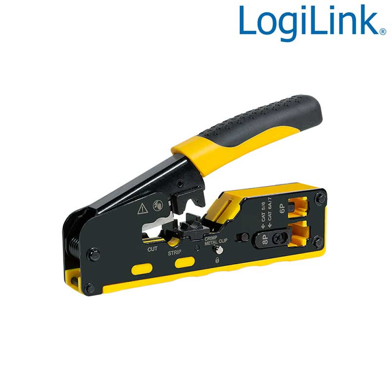 LogiLink WZ0060 - Crimpadora para conectores CAT5/6/6A/7, ''Pass Through'' con cortador
