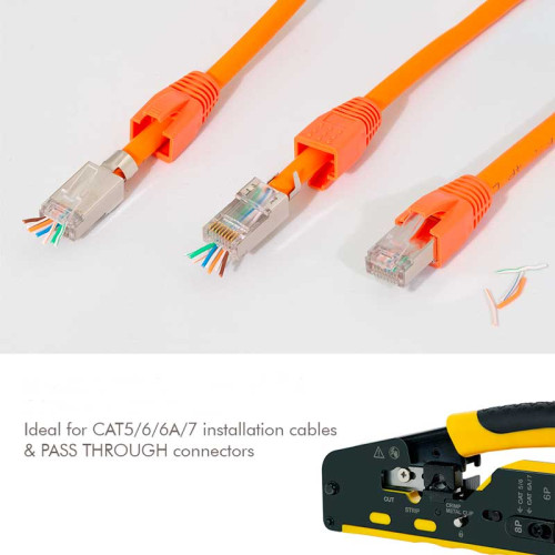 LogiLink WZ0060 - Crimpadora para conectores CAT5/6/6A/7, ''Pass Through'' con cortador