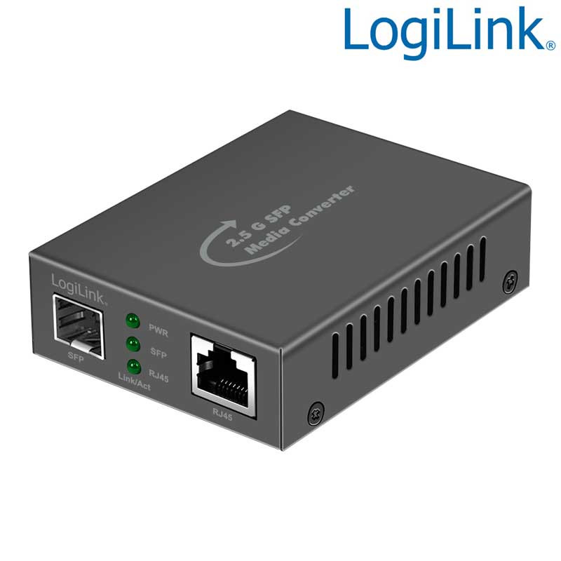 LogiLink NMC002 - Convertidor de medios de 2,5 Gigabit RJ45 a SFP