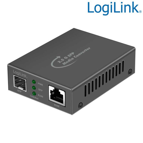 LogiLink NMC002 - Convertidor de medios de 2,5 Gigabit RJ45 a SFP