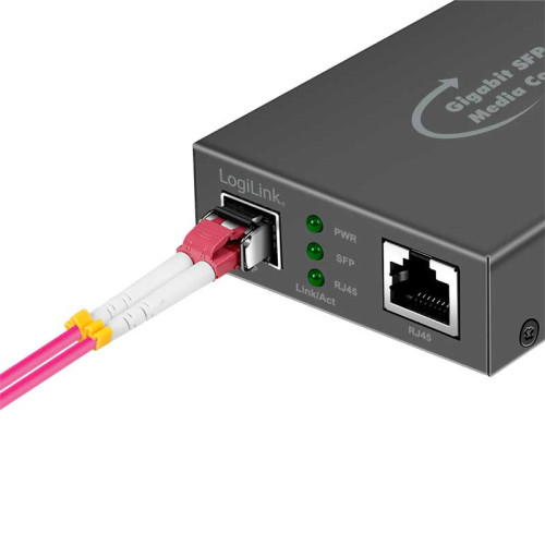 LogiLink NMC001 - Convertidor de medios Gigabit RJ45 a SFP