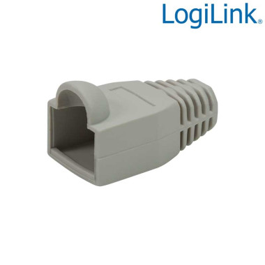 LogiLink MP0063 - Funda Conector RJ45 Macho para RJ45 , 6,5mm, Gris (Bolsa 50pcs)