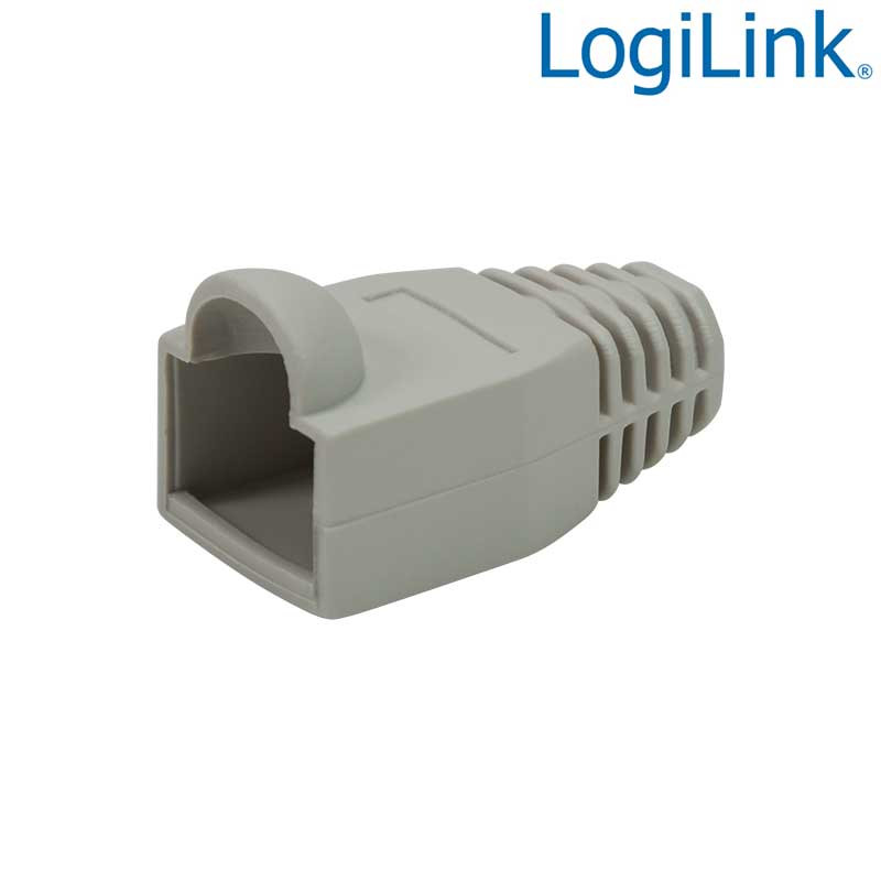 LogiLink MP0063 - Funda Conector RJ45 Macho para RJ45 , 6,5mm, Gris (Bolsa 50pcs)