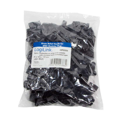 Logilink MP0006 - Funda Conector RJ45 Macho Negro (Bolsa 100 pcs)